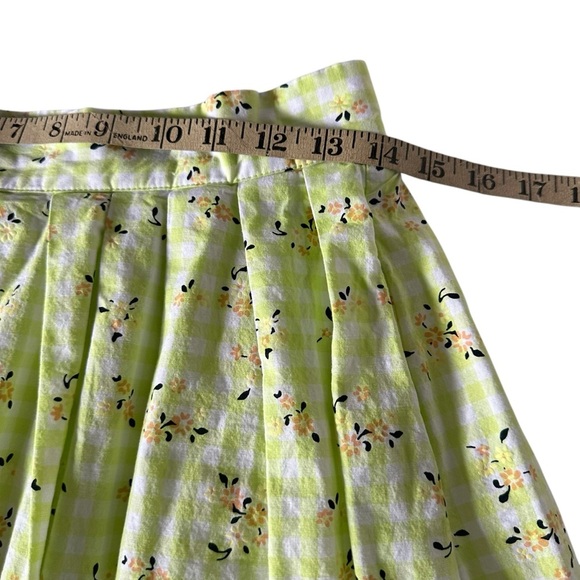 MODCLOTH IMAGINE THE IMPOSSIBLE GREEN GINGHAM SKIRT SIZE 8 - Picture 10 of 13